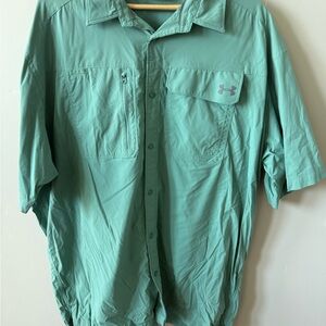Under Armour Men's Short Sleeve Button Shirt Mint